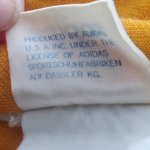 VTG 80s Adidas Gray and Golden Yellow Striped Pullover Half Zip Sweatshirt Sz XL - Picture 7 of 7